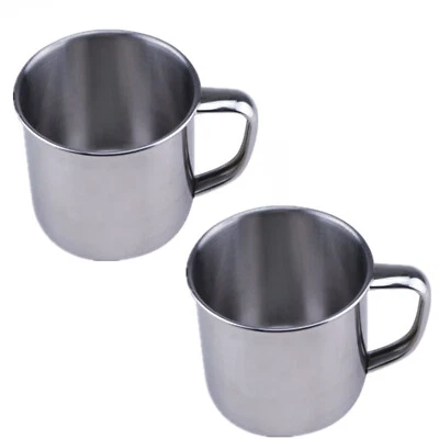 2/4/6/10 peças de xícara de chá de café de aço inoxidável com alça xícara de café expresso de 6 oz - Imagem 1 de 4