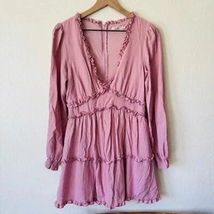 Mi Ami | Abito boho rosa scollo a V - Foto 1 di 3