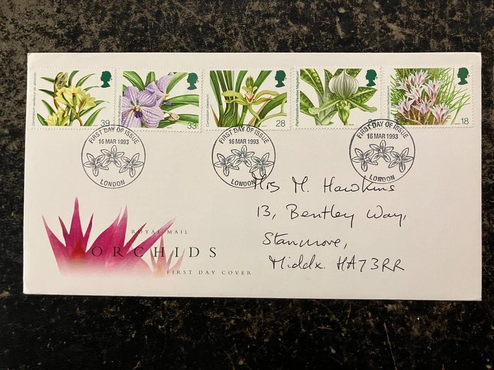 Reino Unido 1993 - Sellos de orquídeas FDC Londres Foto 1 de 1