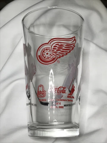Arbys 2002 NHL Hockey Detroit Red Wings Chelios Lidstrom Libbey Glass 16oz #4/4 Cover