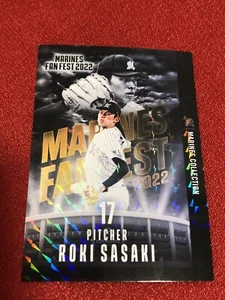 Roki Sasaki Card Chiba Lotte Marines Fanfest 2022 Collection Baseball JAPAN used - Picture 1 of 7