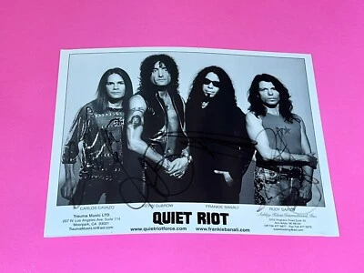 QUIET RIOT X4 ORIGINAL LINEUP KEVIN DUBROW FRANKIE BANALI  SIGNED 8x10 PHOTO - Image 1 of 4