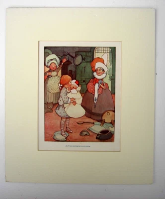 Estampado antiguo original en la cocina de la duquesa artista Mabel Lucie Attwell c1910 Foto 1 de 4