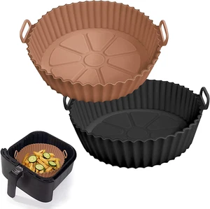 2 Pack Air Fryer Silicone Liners Pot for 3 to 5 QT, Air Fryer Silicone Basket Bo - Picture 1 of 12