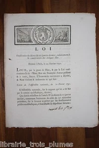 ✒ Révolution LOI consécration des évêques élus 1791 - Imagen 1 de 1
