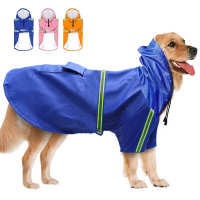Dog Raincoat Jacket Safety Vest Dog Clothes Pet Flash Hoody Pet Waterproof Coat - Image 1 of 4