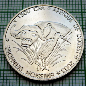 BENIN 2003 1500 FRANCS CFA - 1 AFRICA, BUFFALO & BIRD, IDAO FANTASY - Picture 1 of 6