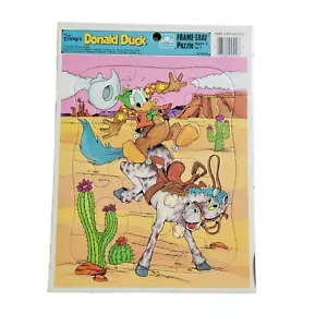 Rompecabezas de Colección Disney's Pato Donald Marco Dorado-Bandeja Rompecabezas Western Vaquero Sheriff Caballo - Imagen 1 de 6