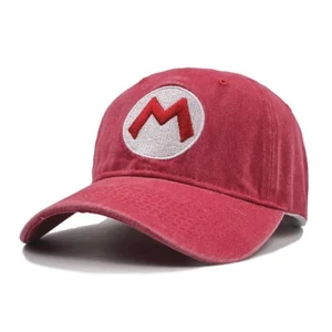 Baseballkappe für Herren Mario gewaschen Stickerei Cosplay flache Kappen Freizeit Hip Hop - Bild 1 von 7