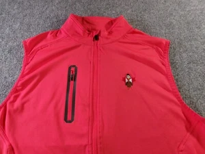 Levelwear Golf Vest Mens Large Red Full Zip Light Stretch Performance Layer L - Picture 1 of 12