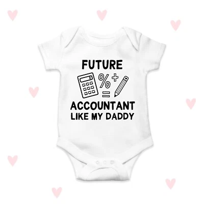 LOVE U LOTS GIFTS Accountant Baby Grow Daddy mini Me Future Job Funny Baby Shower Gifts Boys Girls