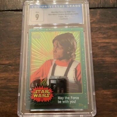 1999 STAR WARS CHROME ARCHIVES #C1 MAY THE FORCE BE WITH YOU ClearZone CGC 9 - Image 1 of 2