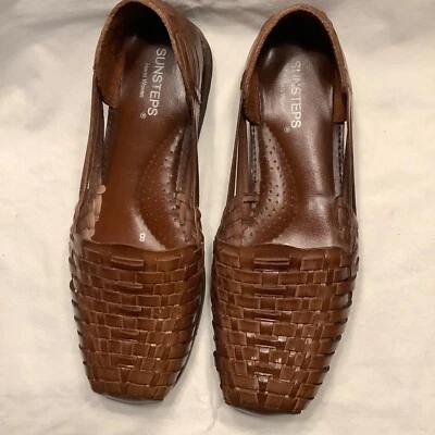 Sunsteps 100% Hand Woven Brown Leather Huaraches size 8 - Image 1 of 4