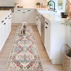 10ft Boho Runner Rug, Non-Slip Washable Carpet for Hallway or Kitchen - Picture 1 of 5