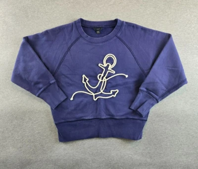 J. Crew Women's Embroidered Anchor Cotton Terry Sweatshirt Size XS Violet Purple - Image 1 of 4