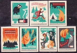 SU LTSR 1964 Matchbox Label #2003/09 set, Prevention of forest fires. - Bild 1 von 1