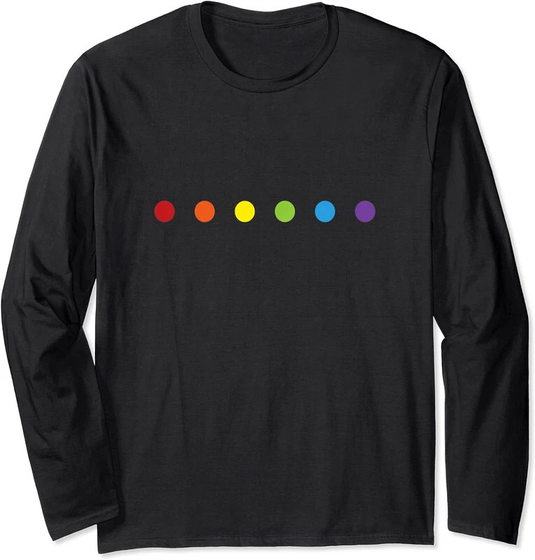 Camiseta Arco Iris Lunares Orgullo Gay Colores LGBTQ Ally Manga Larga Foto 1 de 1