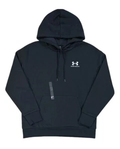 Under Armour UA Hoodie Womens Small Black Loose Fit Fleece Lined Sweatshirt NWT - Picture 1 of 12