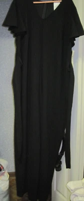 NUEVO CON ETIQUETAS TIANA B.Mujer TALLA PLUS 24W Negro MANGA ALETEADA Pierna Ancha Mono Foto 1 de 4