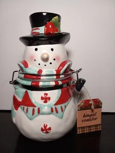 Schneemann Keramik Kanister Glas Weihnachten Urlaub Zuhause Essentials NEU SELTEN versiegelt - Bild 1 von 24