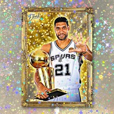 Tim Duncan Holographic Gold Getter Sketch Card Limited 3/5 Dr. Dunk Signed