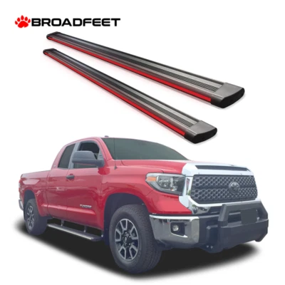 Para Toyota Tundra 2022-2024 cabina estándar estriberas peldaños laterales luz LED roja Foto 1 de 3