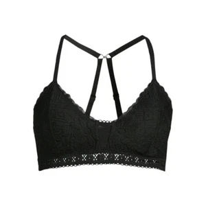 Womens Black Floral Lace Fashion Bralette (Size Med) BRAND NEW W TAGS - Picture 1 of 4