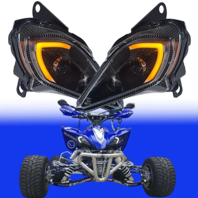 Par de faros LED DRL para Yamaha Raptor YFZ 450 700 700R YFM 250 350 2006-2025 Foto 1 de 4