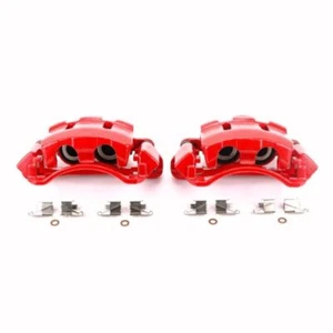 Power Stop Front Red Calipers w/Brackets Pair Fits 00-05 Ford Excursion - Picture 1 of 10