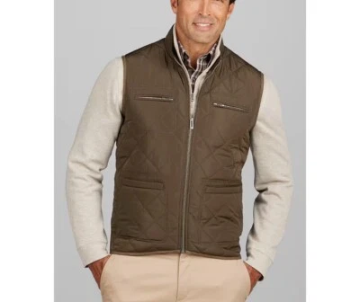 Jos. A. Colete Bank Tailored Fit grade diagonal tamanho: S cor: azeitona - Imagem 1 de 2