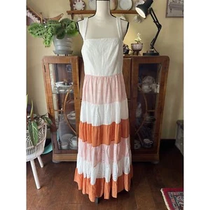 Hutch Anthropologie Alston Eyelet Sundress Maxi Women’s Size 14 Lined NWT - Picture 1 of 12