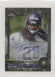 2015 Topps Chrome Mini Rookies STS Camo Refractor /75 Trae Waynes Rookie Auto RC