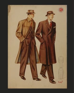 Poster Mode Jahre 30 Original Auf Karton A Farben Raucher Mode Herren - Bild 1 von 1