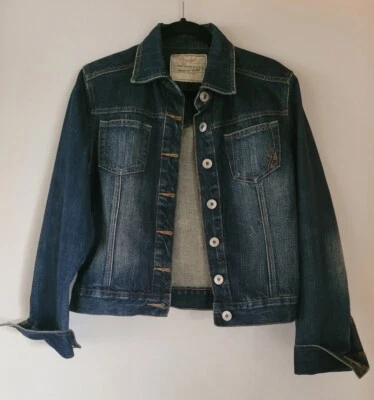 Jaqueta jeans Fender jeans ROCK & ROLL azul tamanho grande L rara feminina - usada uma vez - Imagem 1 de 4