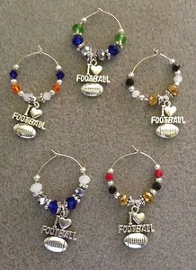 Fußball Weinglas Charms "kann Ihr Team Farben machen" 4er Set - Bild 1 von 27