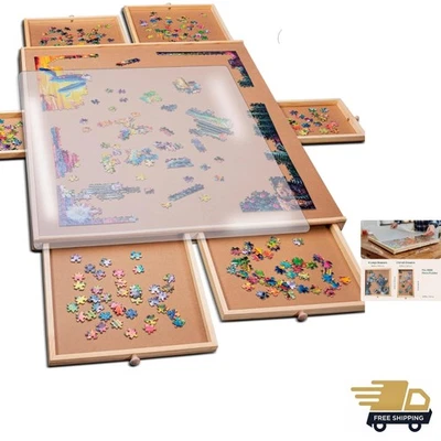 Tablero de rompecabezas de 1500 piezas con cajones y cubierta - Estación de resolución de rompecabezas - Porta... Foto 1 de 4