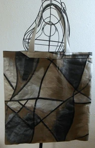Stoffbeutel, Einkaufstasche "Grau gemustert", selbst genäht - Bild 1 von 4