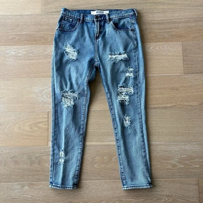 Jeans Brandy Melville cintura alta angustiado namorado tamanho 29 - Imagem 1 de 4