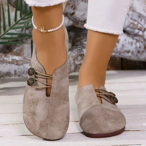 Zapatos Medievales Cuero Sin Cordones Fieltro Nuevo Modelo Cuero Suave Fondo Plano Ocio - Imagen 1 de 25
