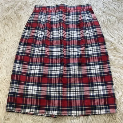 Falda a Cuadros Roja Charter Club Años 90 De Colección Vacaciones Escuela Niña Mezcla de Lino Talla S Foto 1 de 4