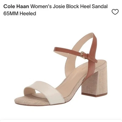 Cole Haan NUEVA Sandalia Sin Caja Josie Tacón Bloque - Crema y Marrón Talla 8.5 Foto 1 de 4