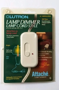 Lutron LC-300H-WH Attache Lamp Dimmer, White, 300 Watts Incandescent Halogen - Picture 1 of 2