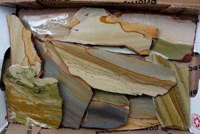 Imagen escénica de 16 onzas (1 libra) de losas de jaspe cabujones Oregon Foto 1 de 2