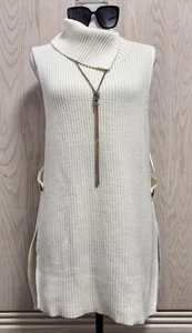 Suéter túnica de punto marfil sin mangas by Anthropologie Alexia. Talla M. Nuevo. - Imagen 1 de 16