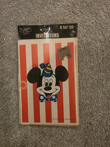 Vintage Mickey Mouse Invitations Sealed Lionel - Picture 1 of 2