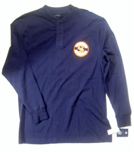 NCAA SYRACUSE University ORANGES Henley Shirt Mens Size M L Blue Super Soft - Picture 1 of 2
