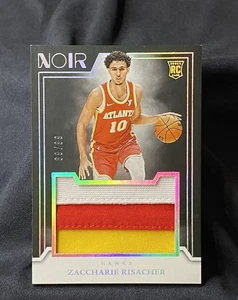 2024-25 Panini Noir ZACCHARIE RISACHER ROOKIE Jersey Materials 3 Color PATCH👌 - Picture 1 of 7