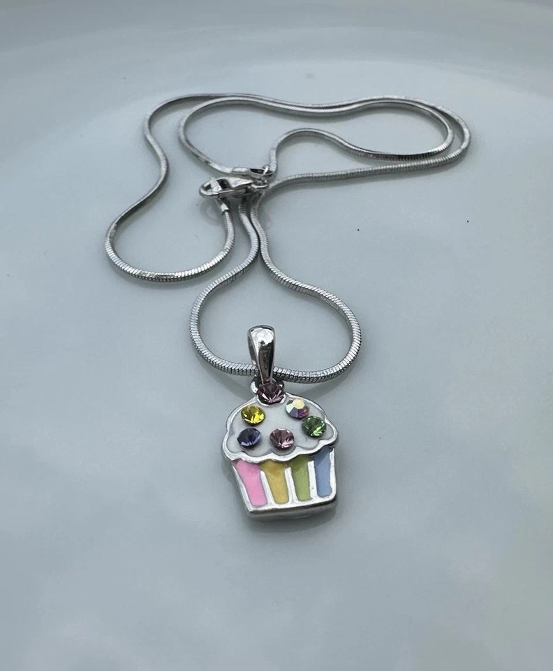 Collar Cupcake Niña Colgante Joyería Infantil 16” Collar Foto 1 de 4