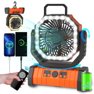 ADUST Camping Fan Battery Operated Powered Fan with LED Lantern Light 20000mAh R - Picture 1 of 8