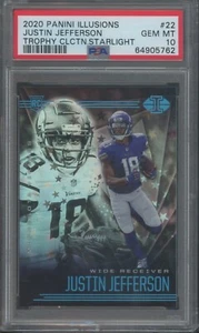 2020 Panini Illusions Justin Jefferson Trophy Collection Starlight PSA 10 POP 5 - Picture 1 of 2